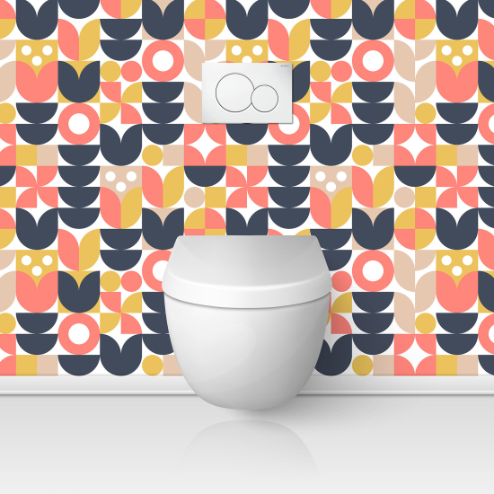 Toilets Self Adhesive - Geometric pattern