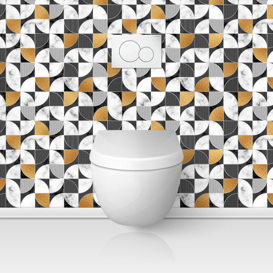 Toilets Self Adhesive - Geometric pattern