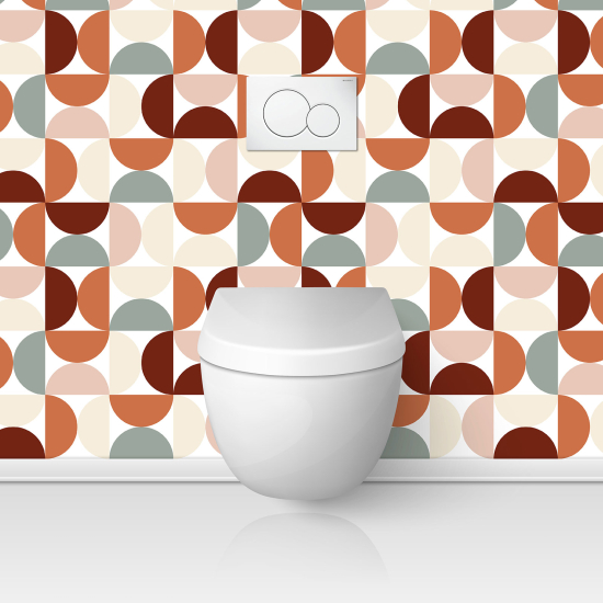 Toilets Self Adhesive - Geometric pattern