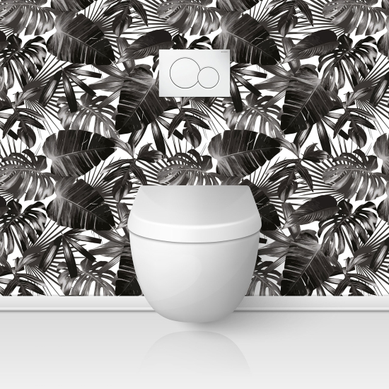 Toilets Self Adhesive - Tropical Leaves