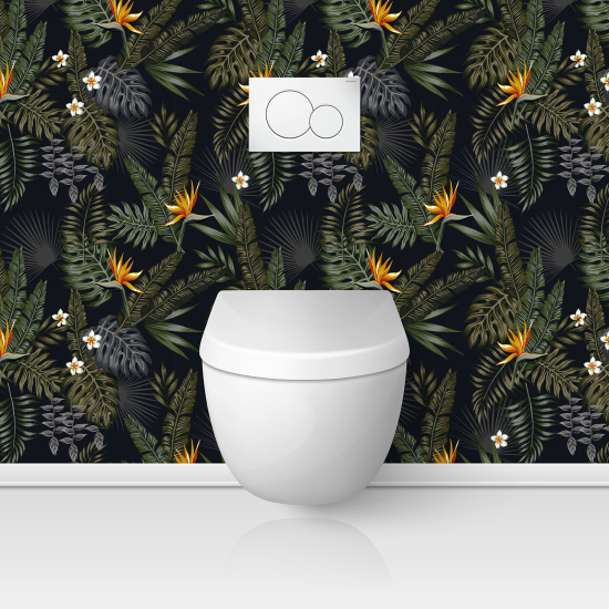 Toilets Self Adhesive - Tropical Leaves