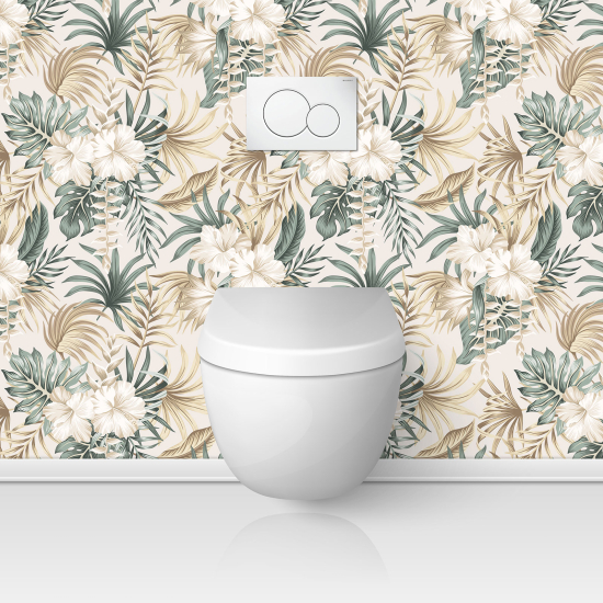 Toilets Self Adhesive - Tropical Leaves