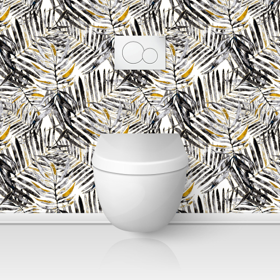 Toilets Self Adhesive - Tropical Leaves