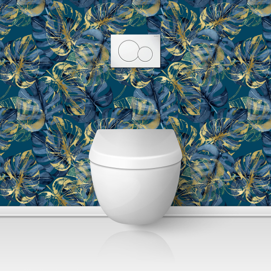 Toilets Self Adhesive - Tropical Leaves