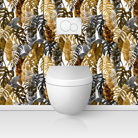 Toilets Self Adhesive - Tropical Leaves