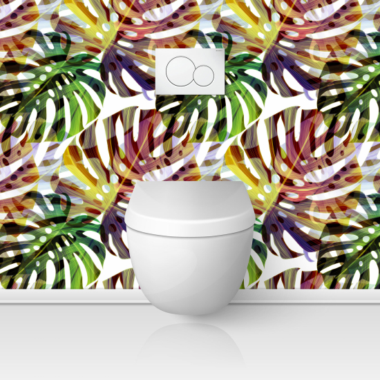 Toilets Self Adhesive - Tropical Leaves