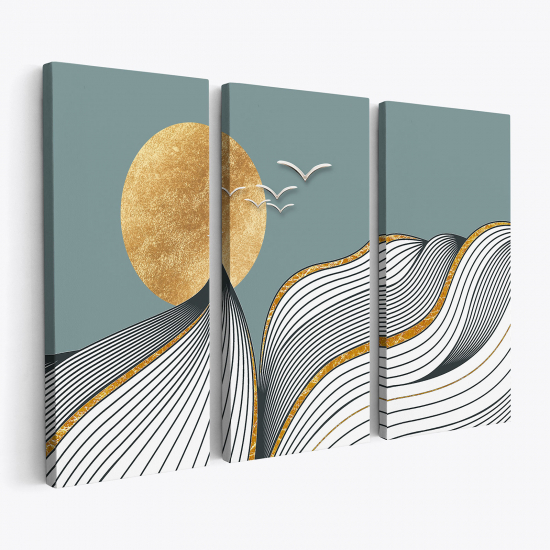 Triptych Canvas Prints - Abstract Landscape