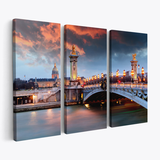 Triptych Canvas Prints - Alexandre III Bridge Paris