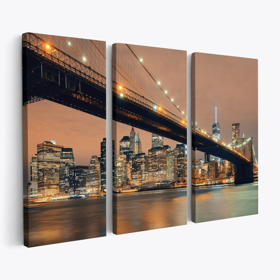 Triptych Canvas Prints - Brooklyn Bridge New York