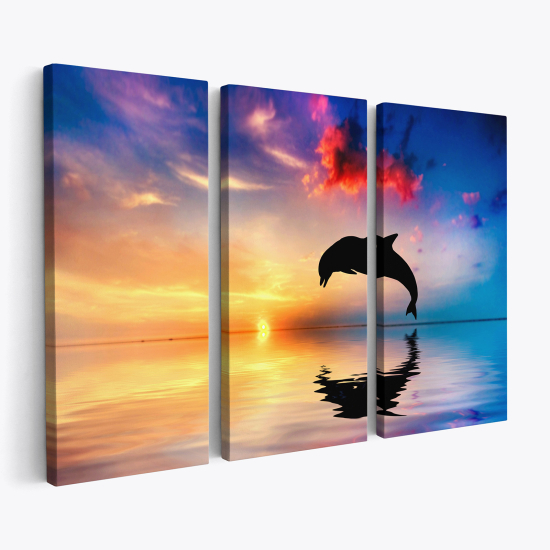 Triptych Canvas Prints - Dolphin