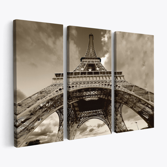 Triptych Canvas Prints - Eiffel Tower Paris