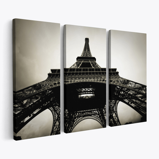 Triptych Canvas Prints - Eiffel Tower Paris