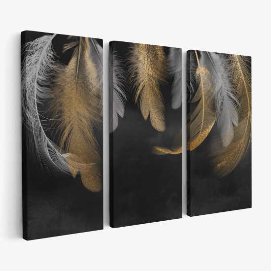 Triptych Canvas Prints - Feathers