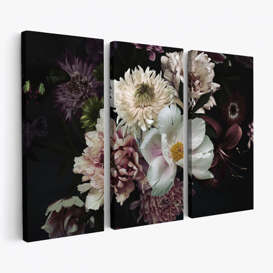 Triptych Canvas Prints - Flowers