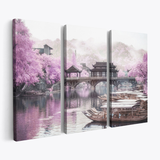 Triptych Canvas Prints - Japanese Landscape