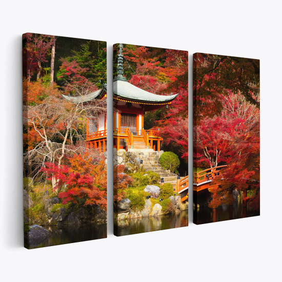 Triptych Canvas Prints - Japanese Temple