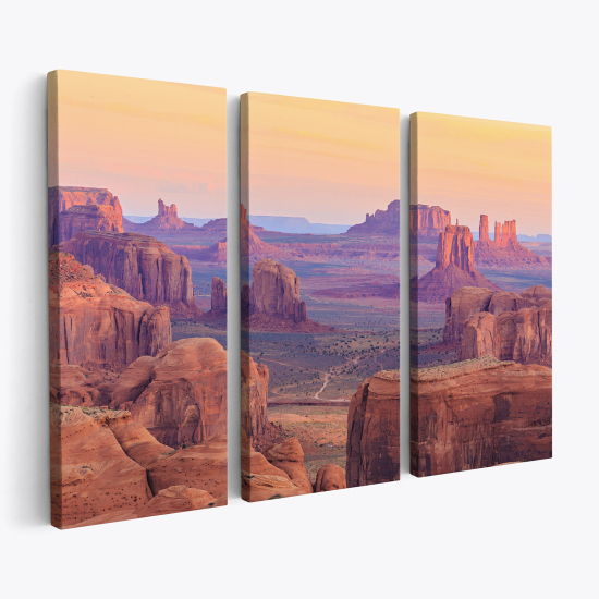 Triptych Canvas Prints - Landscape of Monument Valley