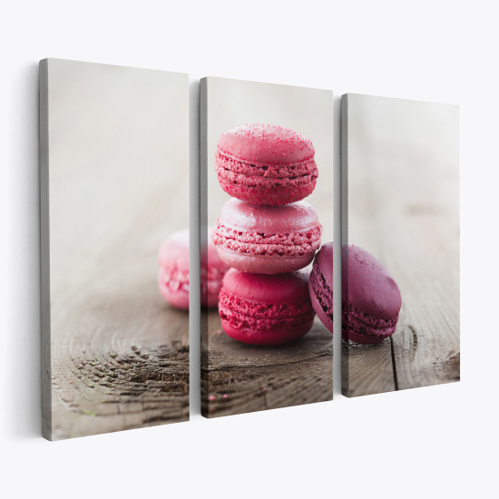 Triptych Canvas Prints - Macaroons