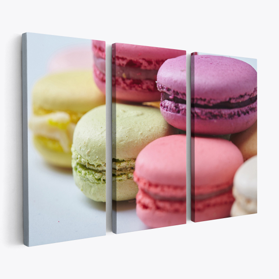 Triptych Canvas Prints - Macaroons