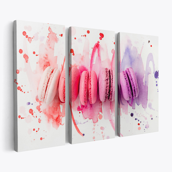 Triptych Canvas Prints - Macaroons