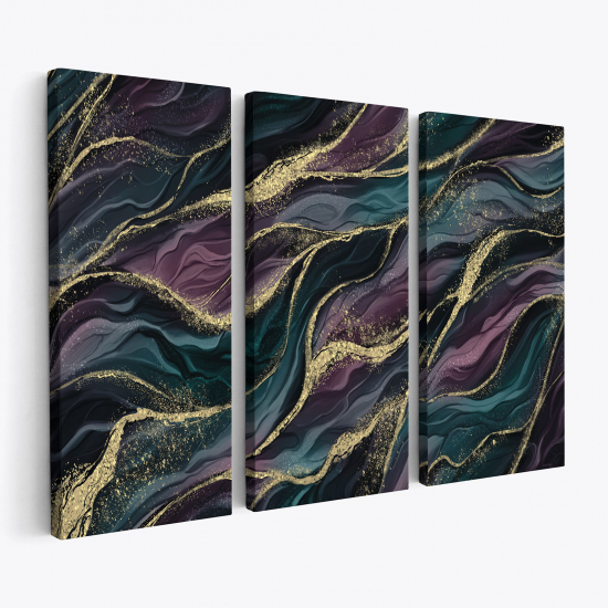 Triptych Canvas Prints - Marbled effect