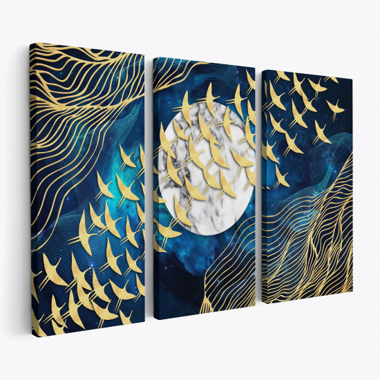 Triptych Canvas Prints - Moon Design