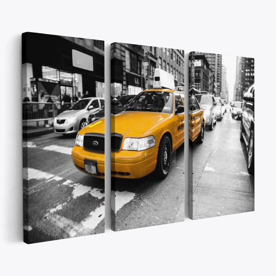 Triptych Canvas Prints - New York Taxi