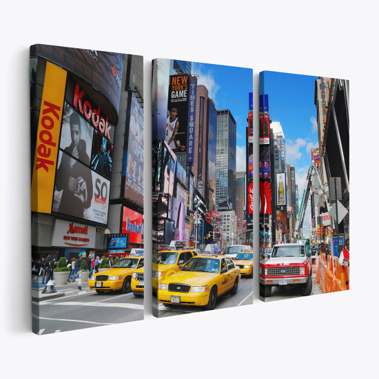 Triptych Canvas Prints - New York taxis