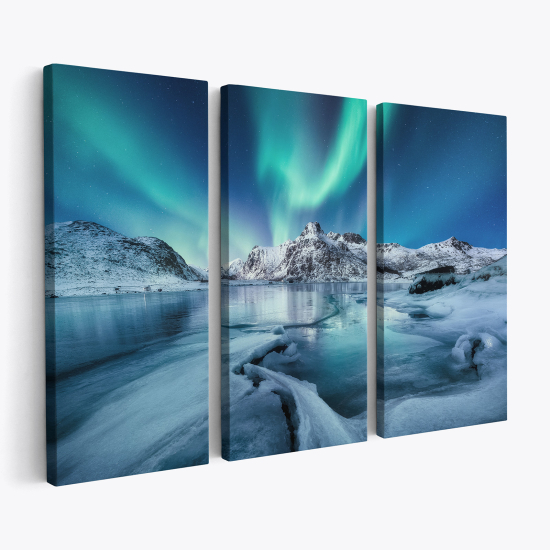 Triptych Canvas Prints - Northern Lights