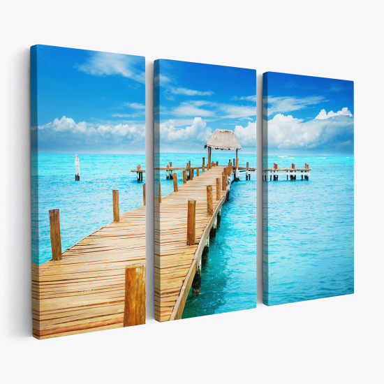 Triptych Canvas Prints - Paradisiacal Pontoon