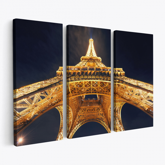 Triptych Canvas Prints - Paris Eiffel Tower