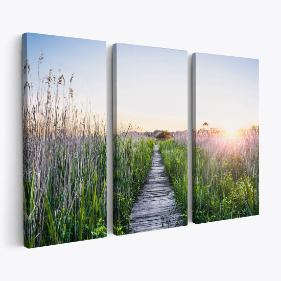 Triptych Canvas Prints - Path in nature