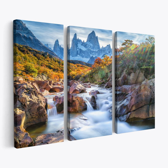 Triptych Canvas Prints - River