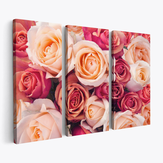 Triptych Canvas Prints - Roses