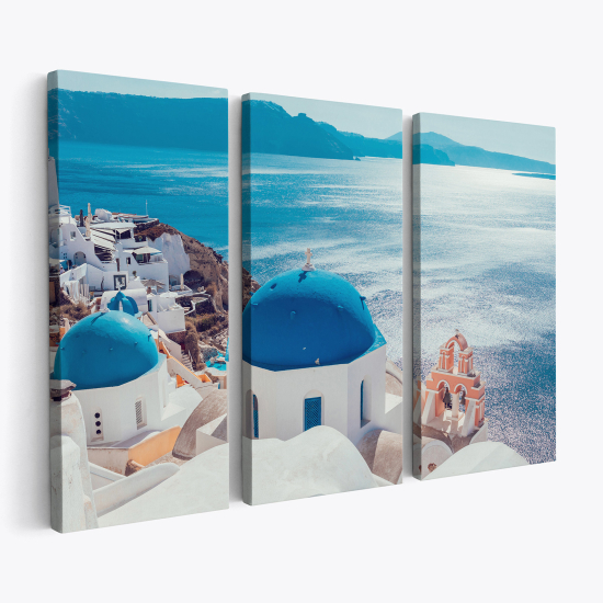 Triptych Canvas Prints - Santorini