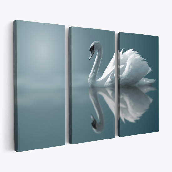 Triptych Canvas Prints - Swan