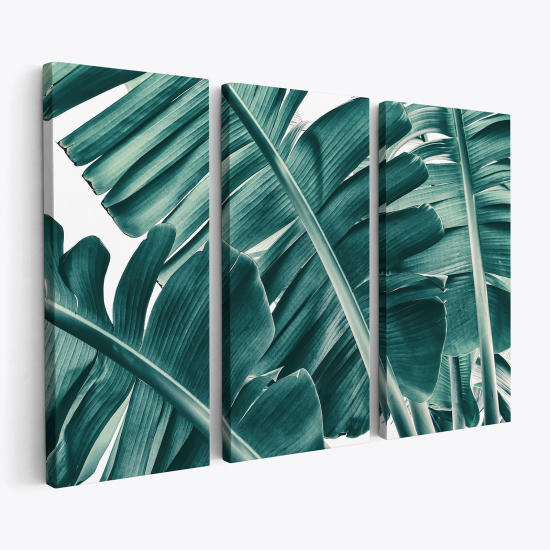 Triptych Canvas Prints - Tropical Leaves