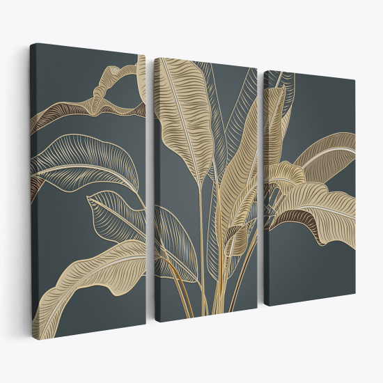 Triptych Canvas Prints - Tropical leaves