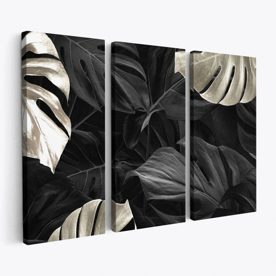 Triptych Canvas Prints - Tropical Leaves