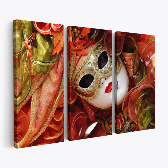 Triptych Canvas Prints - Venice Mask