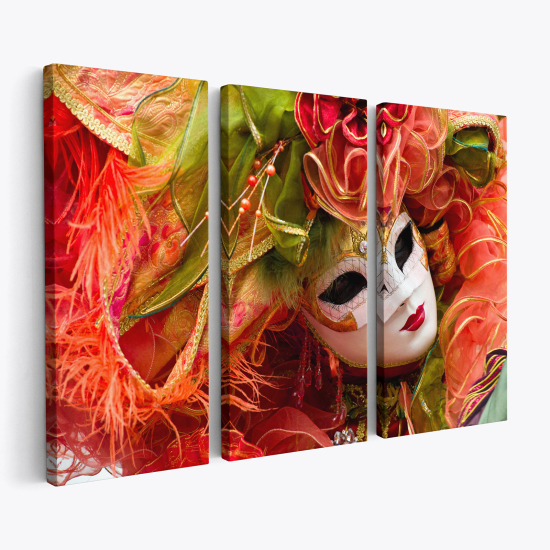 Triptych Canvas Prints - Venice Mask