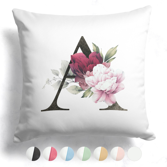 Two-Tone Monogram Pillow - A