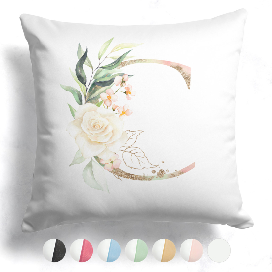 Two-Tone Monogram Pillow - C