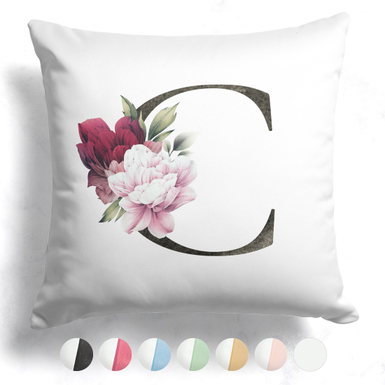 Two-Tone Monogram Pillow - C