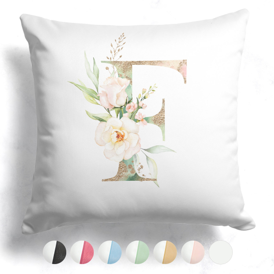 Two-Tone Monogram Pillow - F