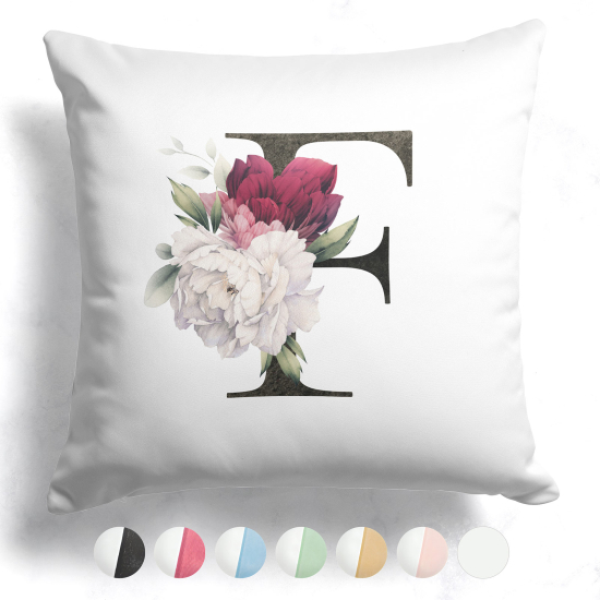 Two-Tone Monogram Pillow - F