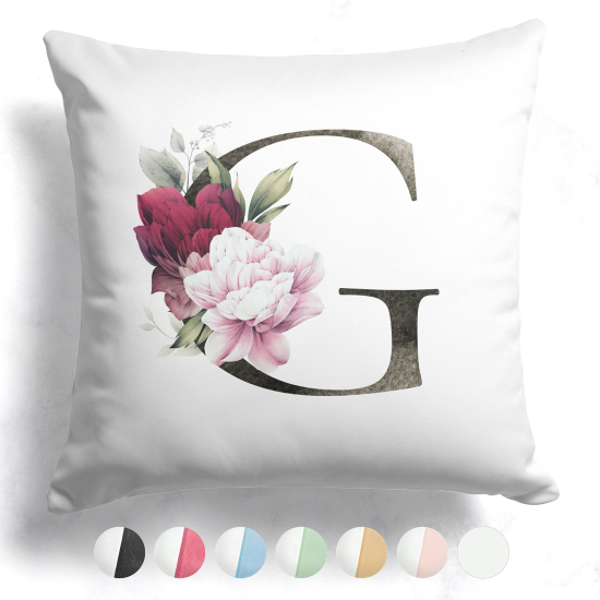 Two-Tone Monogram Pillow - G