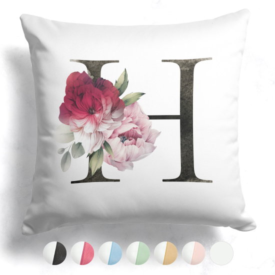 Two-Tone Monogram Pillow - H