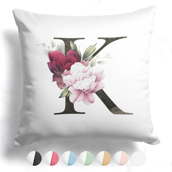 Two-Tone Monogram Pillow - K