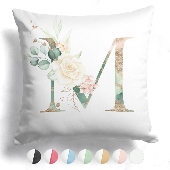 Two-Tone Monogram Pillow - M